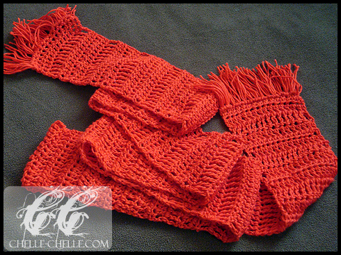 chelle-chelle.com crochet sampler stitch scarf